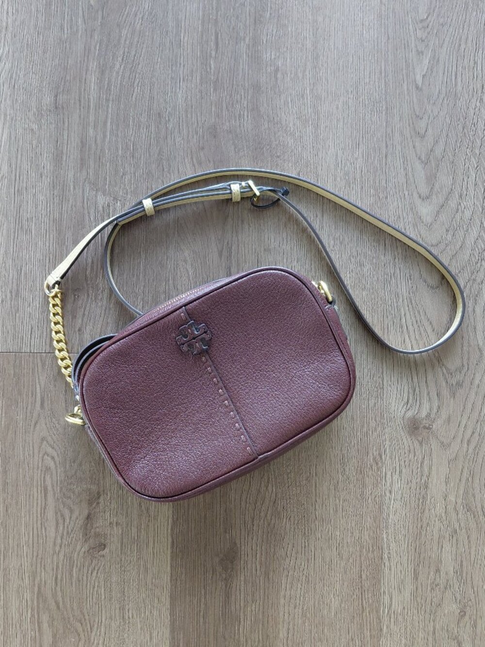 Tory Burch McGraw Camera Bag in Wine Red with Adjustable Strap